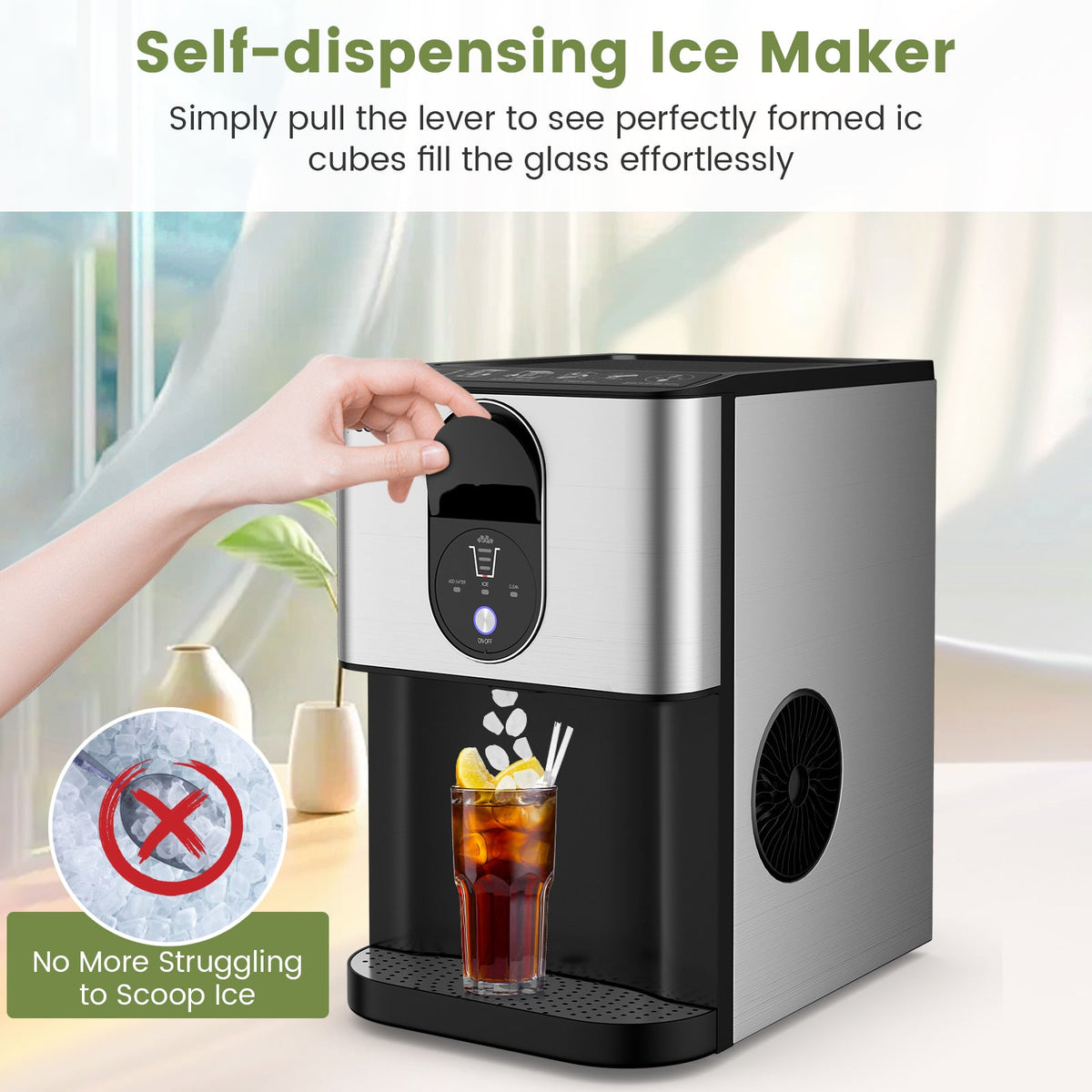 Self-Dispensing Nugget Ice Maker | 56 Lbs/Day | Countertop | Silver