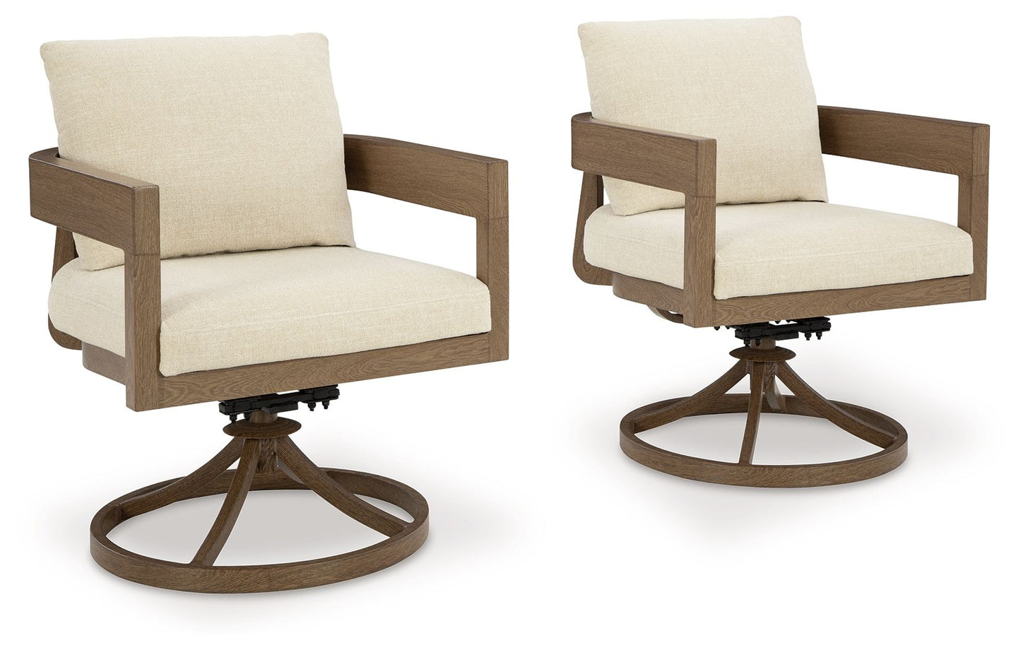 Serene Bay 7-Piece Outdoor Dining Set | Dark Brown | Arm & Swivel Chairs