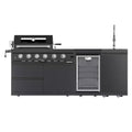46-Inch 4-Burner Propane Gas Grill Island | 72,000 BTU | Refrigerator & Sink