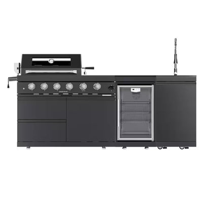 46-Inch 4-Burner Propane Gas Grill Island | 72,000 BTU | Refrigerator & Sink