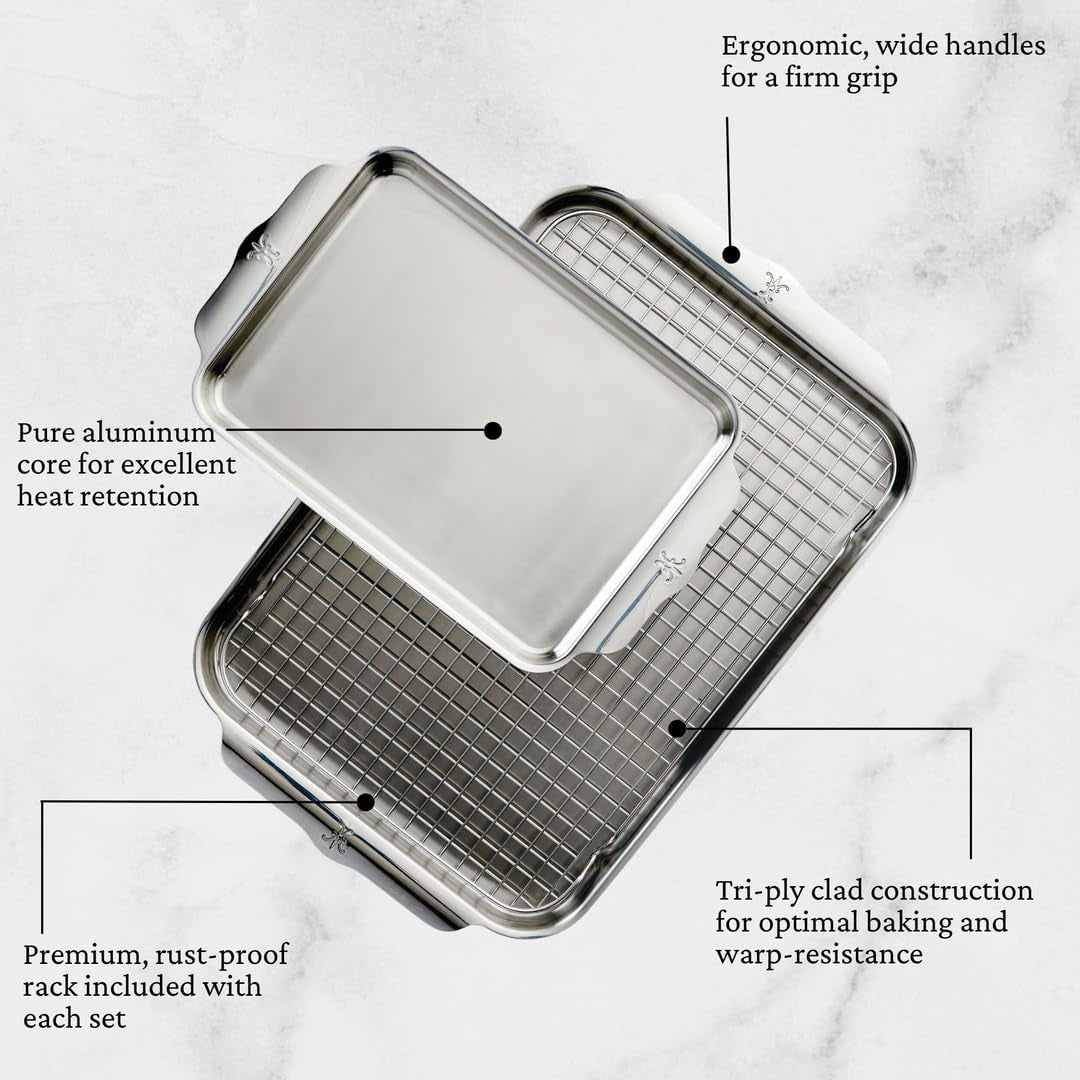10-Piece Nanobond Molecular Titanium Cookware Set + 5-Piece Ovenbond Stainless Steel Baking Sheet Set