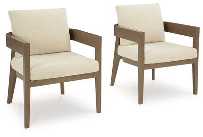 Serene Bay 7-Piece Outdoor Dining Set | Dark Brown | Arm & Swivel Chairs