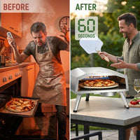 16 In. Propane Pizza Oven, Outdoor Pizza Oven in Stainless Steel, W/Rotating Pizza Stone — Before & After