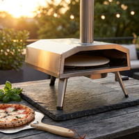 16 In. Propane Pizza Oven, Outdoor Pizza Oven in Stainless Steel, W/Rotating Pizza Stone — Studio Shot