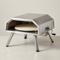 16 In. Propane Pizza Oven, Outdoor Pizza Oven in Stainless Steel, W/Rotating Pizza Stone — Studio Shot