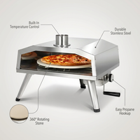 16 In. Propane Pizza Oven, Outdoor Pizza Oven in Stainless Steel, W/Rotating Pizza Stone — infographic