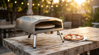 16 In. Propane Pizza Oven, Outdoor Pizza Oven in Stainless Steel, W/Rotating Pizza Stone — Lifestyle