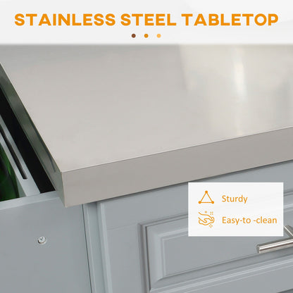 Rolling Kitchen Island | Stainless Steel Top | 2 Drawers, Cabinets & Kitchen Organizers