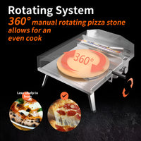Outdoor Pizza Oven Built for Authentic Stone-Fired Results, Propane Powered, Rotating Stone, Stainless Steel