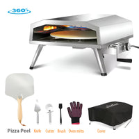 Outdoor Pizza Oven Built for Authentic Stone-Fired Results, Propane Powered, Rotating Stone, Stainless Steel