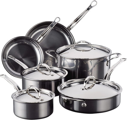 10-Piece Nanobond Molecular Titanium Cookware Set + 5-Piece Ovenbond Stainless Steel Baking Sheet Set