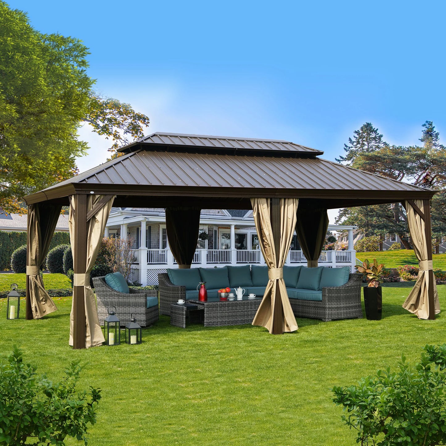 Alexander 10-Ft X 12-Ft Hardtop Roof Aluminum Gazebo (Screen Included)