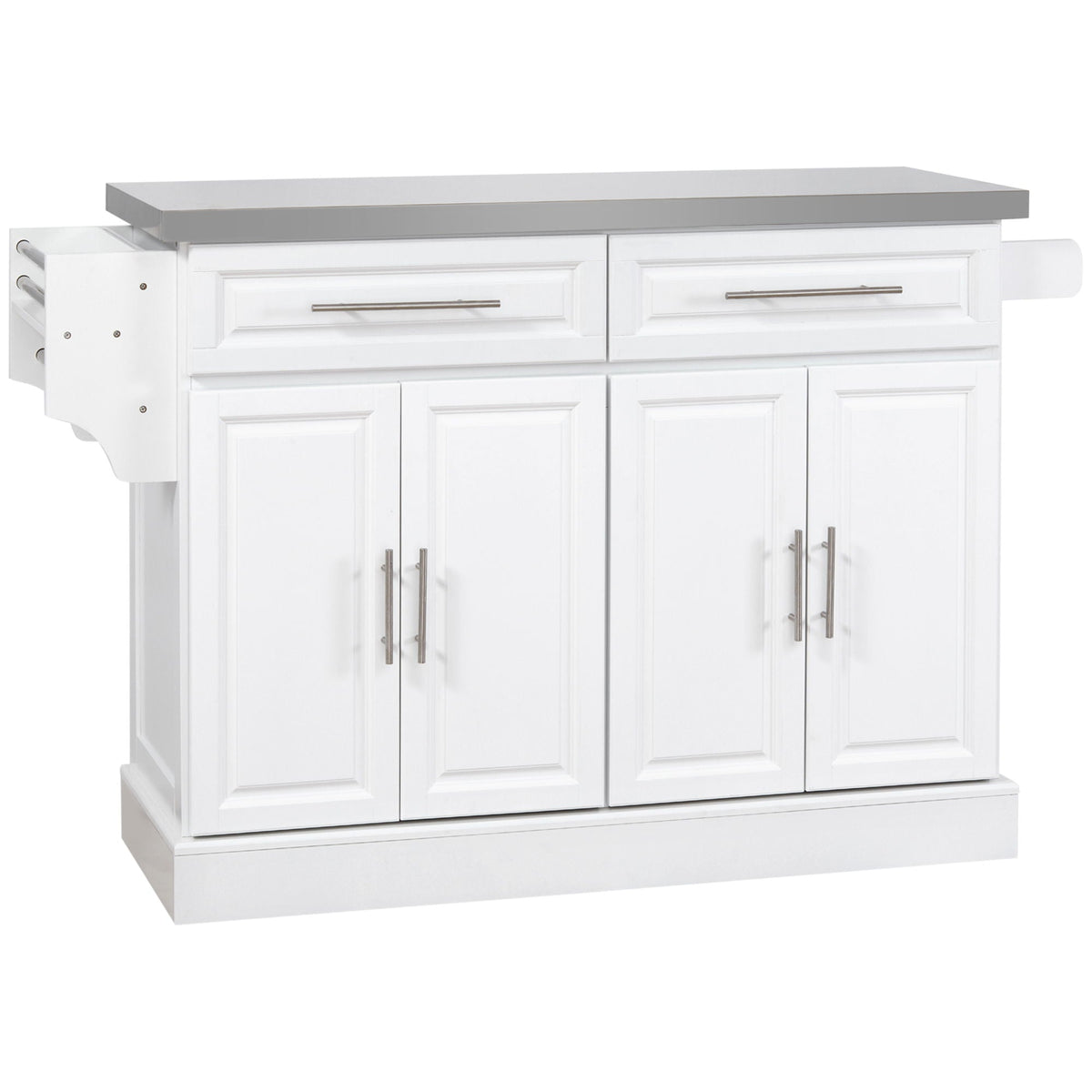 Rolling Kitchen Island | Stainless Steel Top | 2 Drawers, Cabinets & Kitchen Organizers