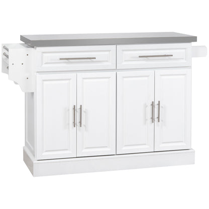 Rolling Kitchen Island | Stainless Steel Top | 2 Drawers, Cabinets & Kitchen Organizers