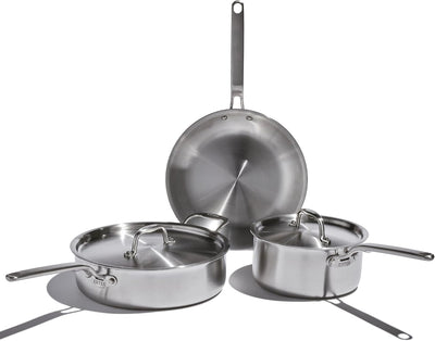 Eater Series 5-Piece Essentials Set | 5-Ply Fully Clad Stainless Steel | Made in USA | Induction Ready