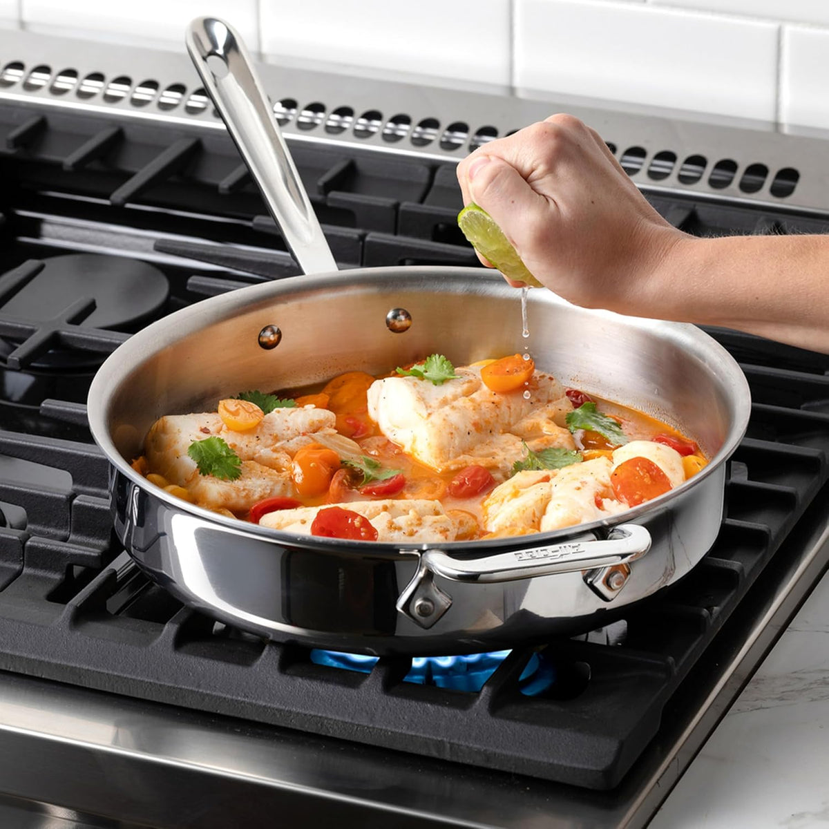 All-Clad D3® Stainless Steel 10 Piece Cookware Set- Made in USA- Includes Frying Pans, Saucepan, Sautépan, Stockpot - Professional Grade -Oven Safe & Induction Compatible
