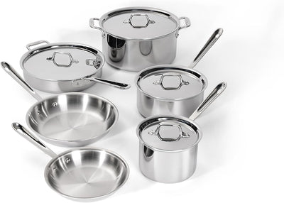All-Clad D3® Stainless Steel 10 Piece Cookware Set | Made in USA | Tri-Ply | Induction Ready