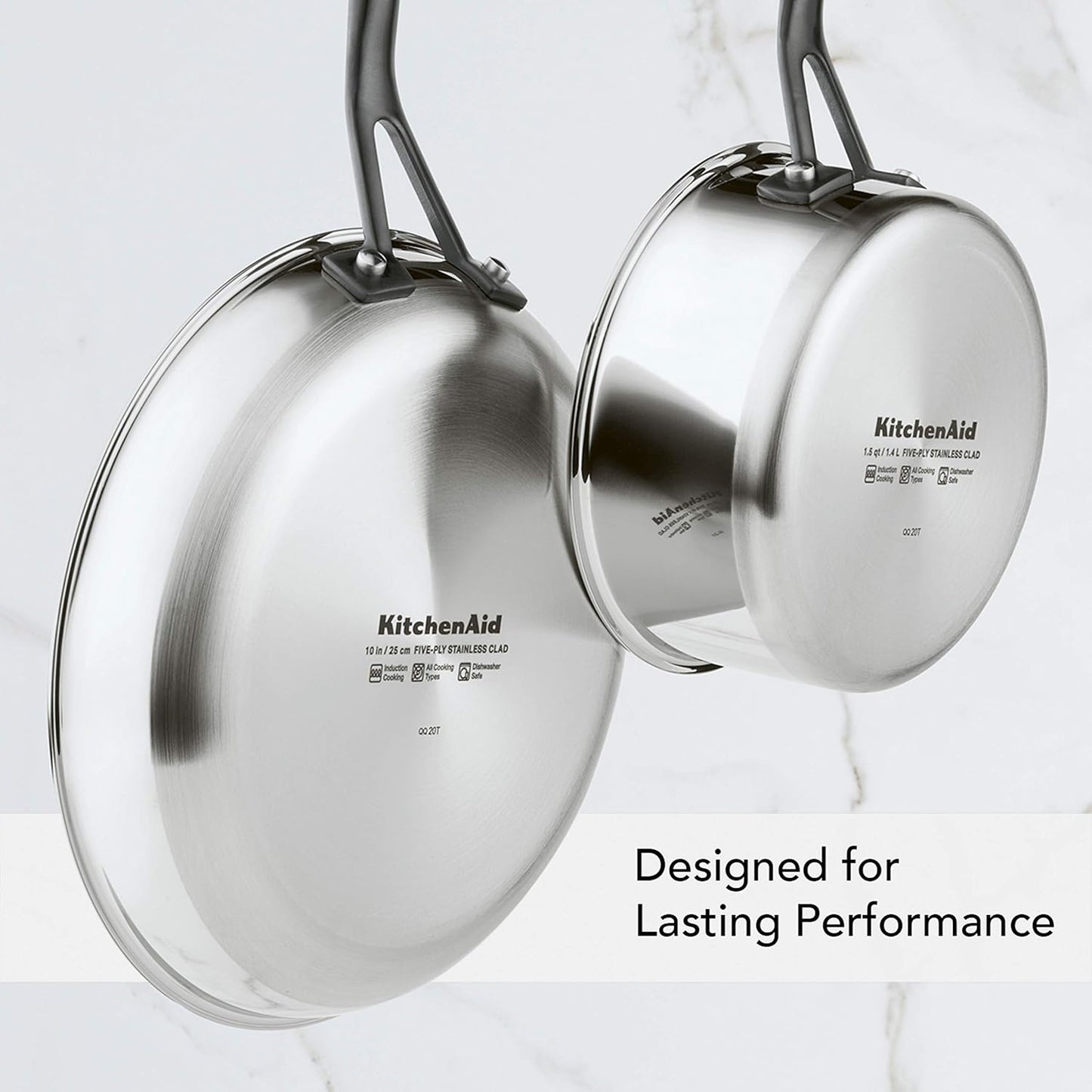 Kitchenaid Stainless Steel Cookware Induction Pots and Pans Set, 10-Piece