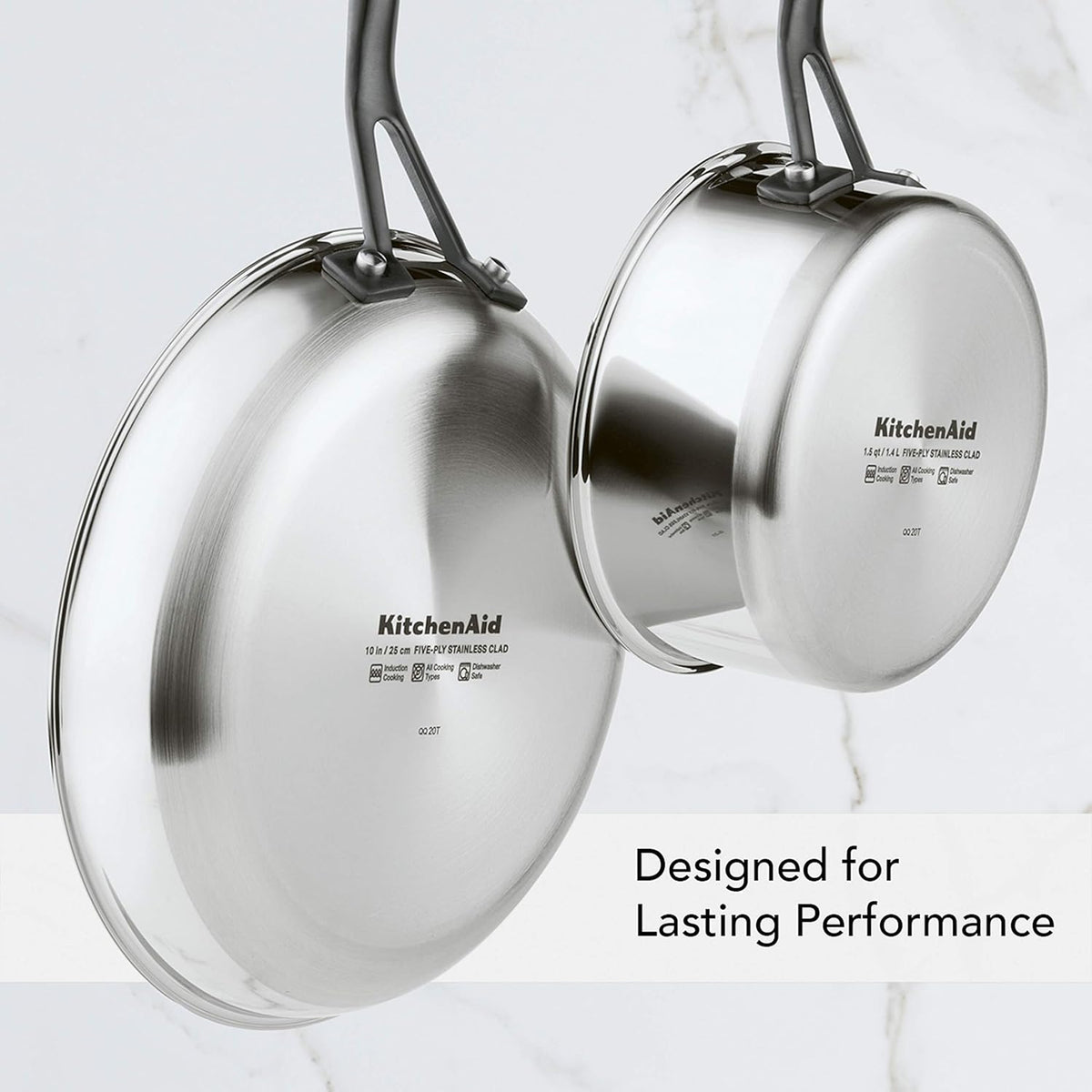 Kitchenaid Stainless Steel Cookware Induction Pots and Pans Set, 10-Piece