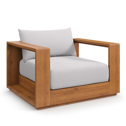 Modway Tahoe 3-Piece Outdoor Patio Furniture Set | FSC-Certified Acacia Wood | Lounge Chairs & Side Table