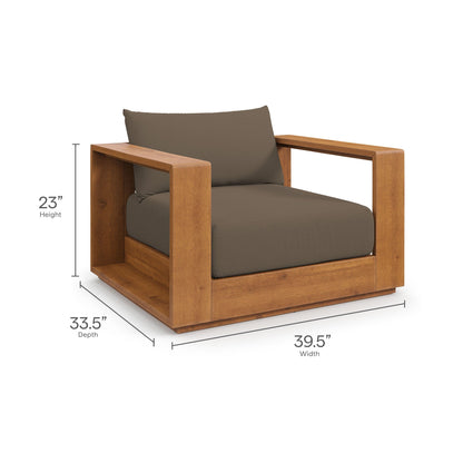 Modway Tahoe 3-Piece Outdoor Patio Furniture Set | FSC-Certified Acacia Wood | Lounge Chairs & Side Table