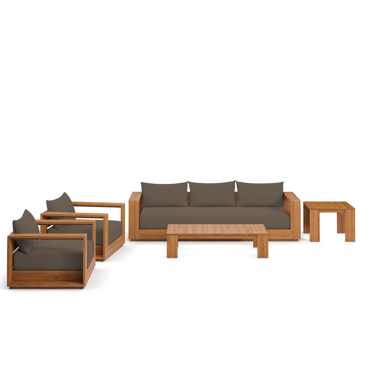 Modway Tahoe 5-Piece Outdoor Patio Furniture Set | FSC-Certified Acacia Wood | Weather-Resistant Cushions