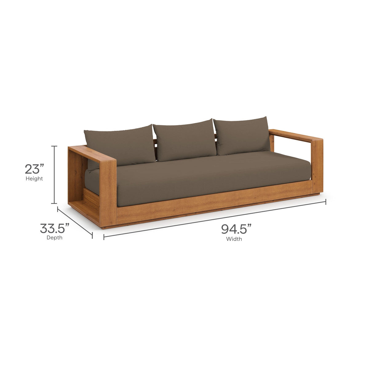 Modway Tahoe 5-Piece Outdoor Patio Furniture Set | FSC-Certified Acacia Wood | Weather-Resistant Cushions