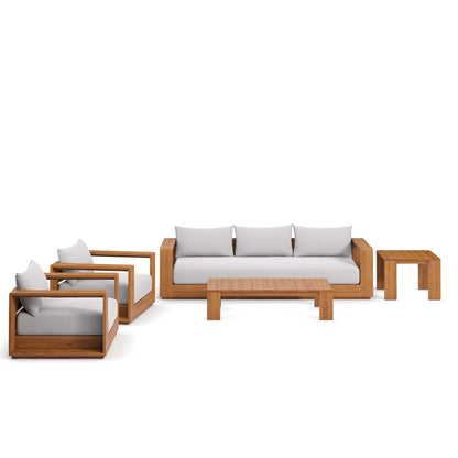 Modway Tahoe 5-Piece Outdoor Patio Furniture Set | FSC-Certified Acacia Wood | Weather-Resistant Cushions