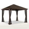 Hardtop Gazebo Built for All-Season Outdoor Living, Galvanized Steel Roof, Aluminum Frame, Mosquito Netting