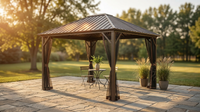 Outdoor 10' X 12' Dakota Hardtop Gazebo Outdoor Sun Shelter — Lifestyle