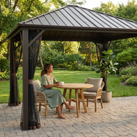 Outdoor 10' X 12' Dakota Hardtop Gazebo Outdoor Sun Shelter — Lifestyle