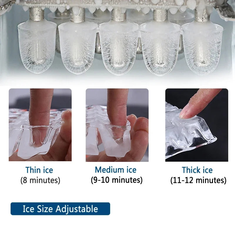 25KG/24H Commercial Ice Maker | Bullet Ice | Automatic Water Fill | 160W