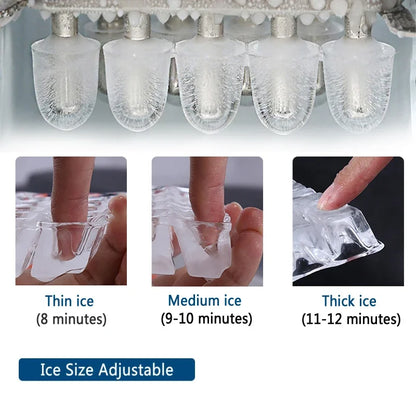 25KG/24H Commercial Ice Maker | Bullet Ice | Automatic Water Fill | 160W