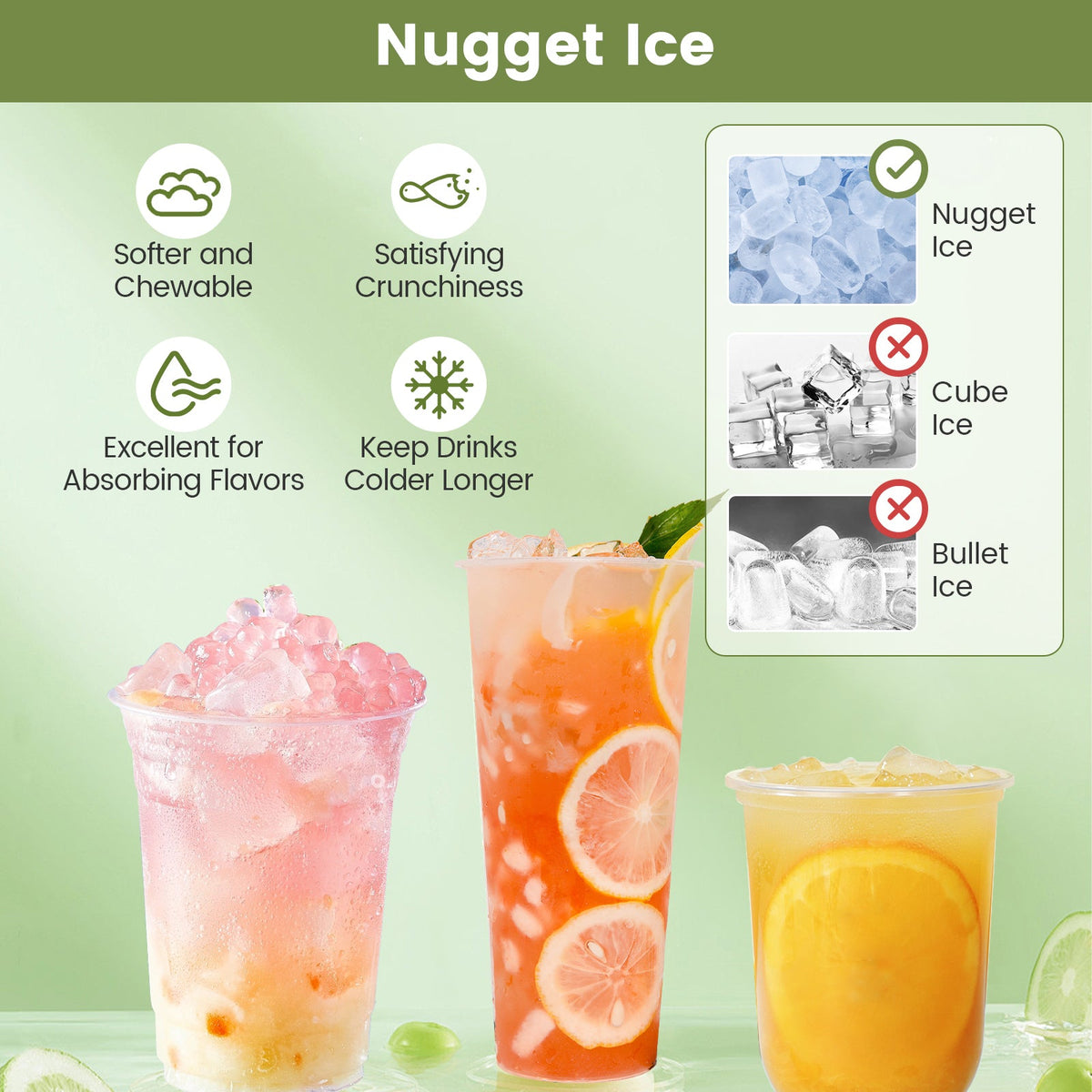 Self-Dispensing Nugget Ice Maker | 56 Lbs/Day | Countertop | Silver