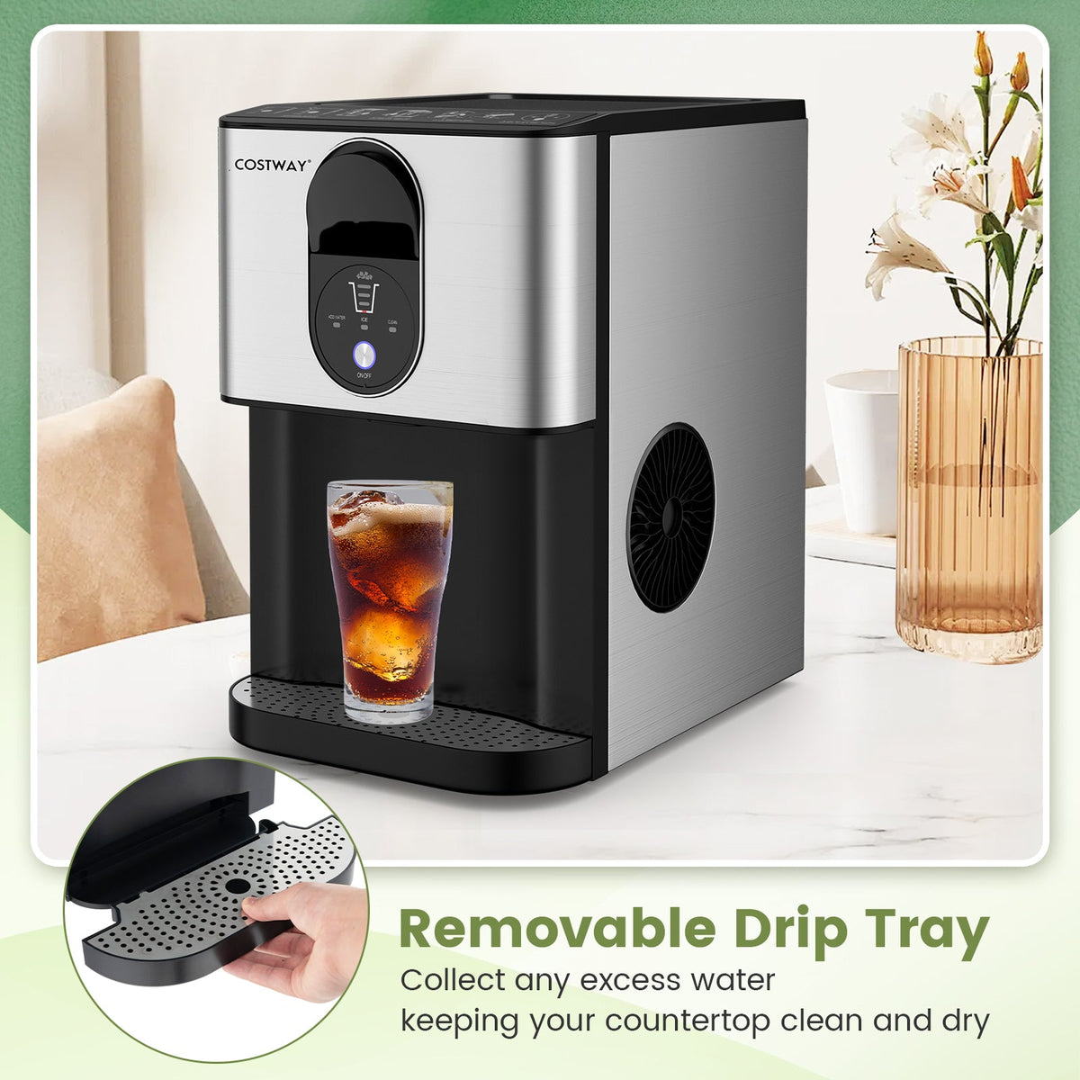 Self-Dispensing Nugget Ice Maker | 56 Lbs/Day | Countertop | Silver