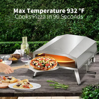 Outdoor Pizza Oven Built for Authentic Stone-Fired Results, Propane Powered, Rotating Stone, Stainless Steel
