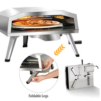 Outdoor Pizza Oven Built for Authentic Stone-Fired Results, Propane Powered, Rotating Stone, Stainless Steel