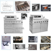 Outdoor Kitchen Island Built for Backyard Entertaining, Propane Grill, Sink, Refrigerator, Storage