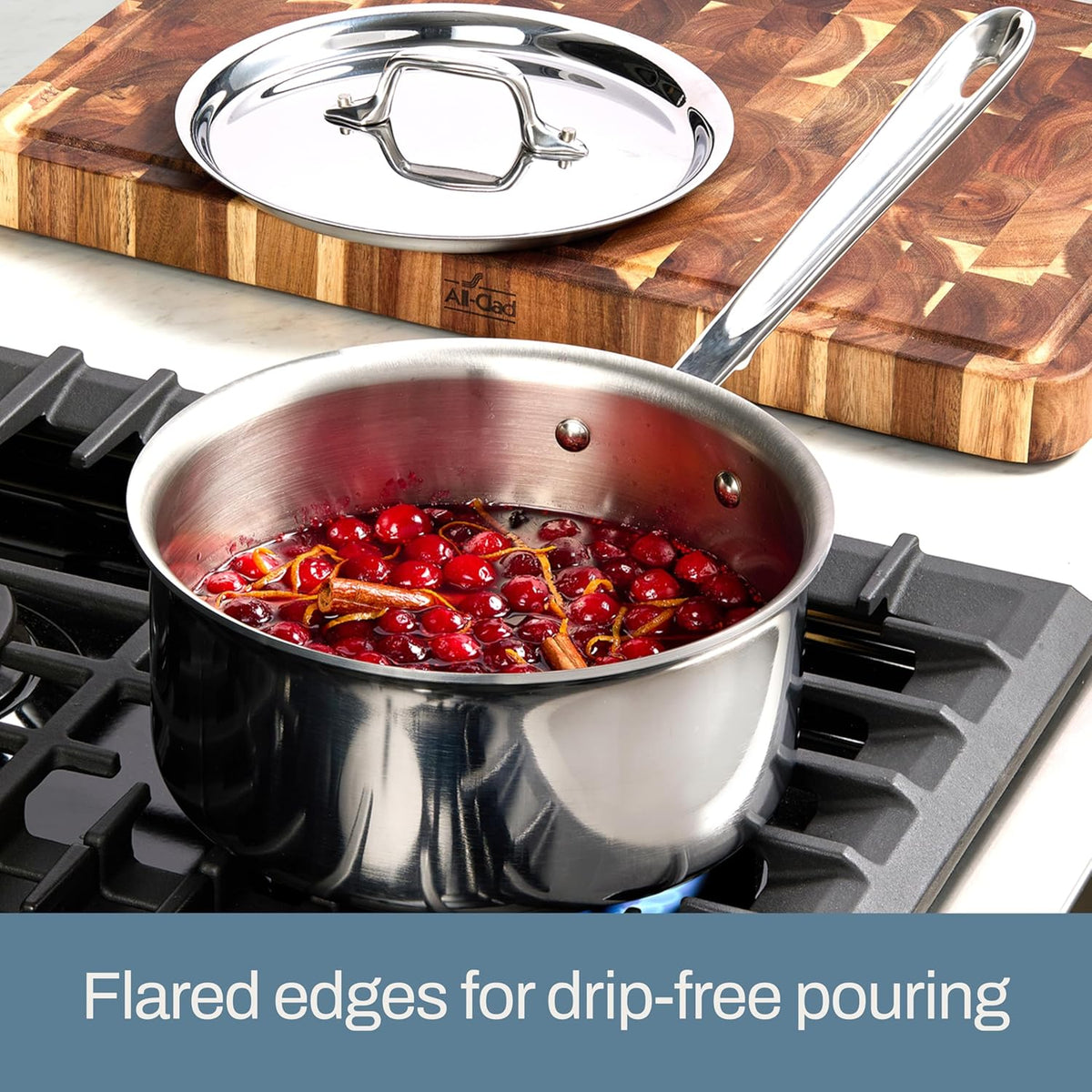 All-Clad D3® Stainless Steel 10 Piece Cookware Set- Made in USA- Includes Frying Pans, Saucepan, Sautépan, Stockpot - Professional Grade -Oven Safe & Induction Compatible