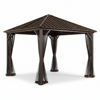 Hardtop Gazebo Built for All-Season Outdoor Living, Galvanized Steel Roof, Aluminum Frame, Mosquito Netting