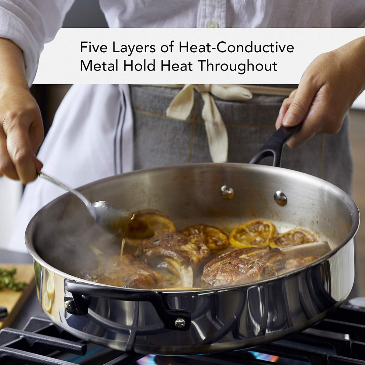 Kitchenaid Stainless Steel Cookware Induction Pots and Pans Set, 10-Piece