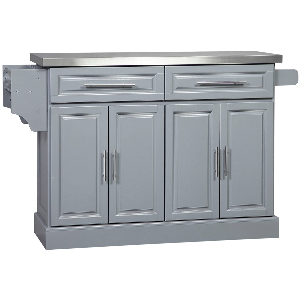 Rolling Kitchen Island | Stainless Steel Top | 2 Drawers, Cabinets & Kitchen Organizers