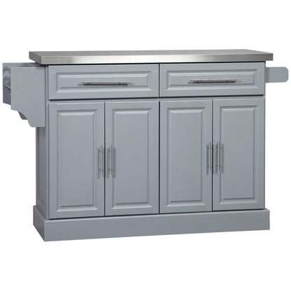 Rolling Kitchen Island | Stainless Steel Top | 2 Drawers, Cabinets & Kitchen Organizers