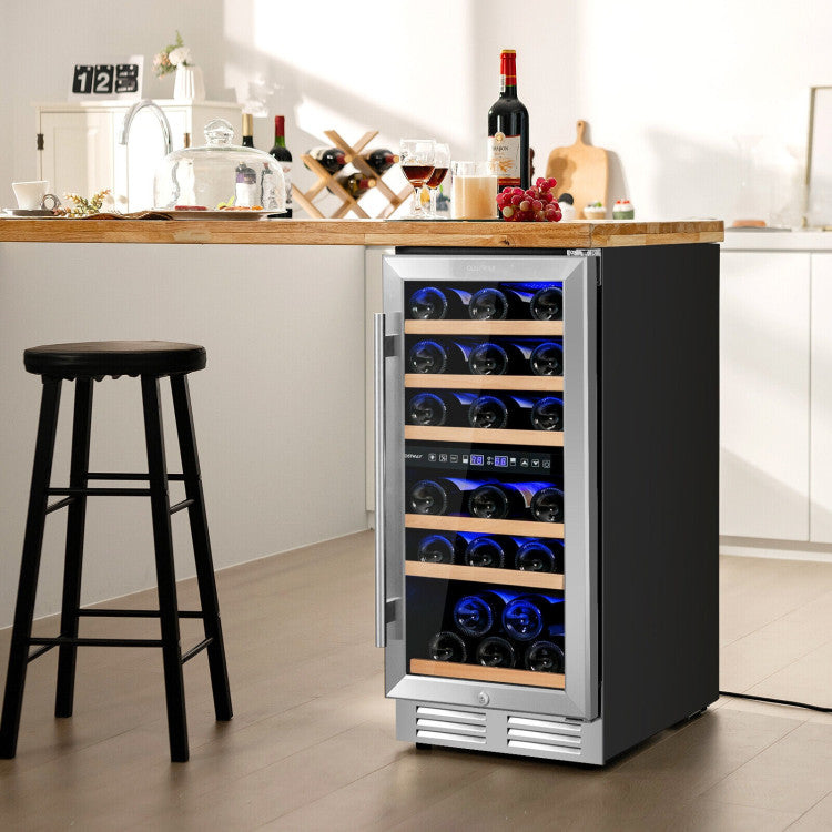 Dual-Zone 30-Bottle Wine Cooler | Compressor Cooling | Touchscreen Controls