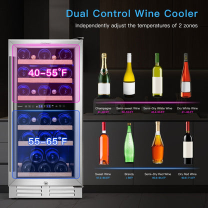 Dual-Zone 30-Bottle Wine Cooler | Compressor Cooling | Touchscreen Controls