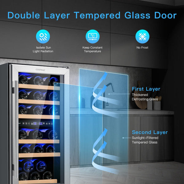 Dual-Zone 30-Bottle Wine Cooler | Compressor Cooling | Touchscreen Controls