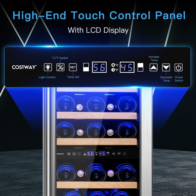Dual-Zone 30-Bottle Wine Cooler | Compressor Cooling | Touchscreen Controls