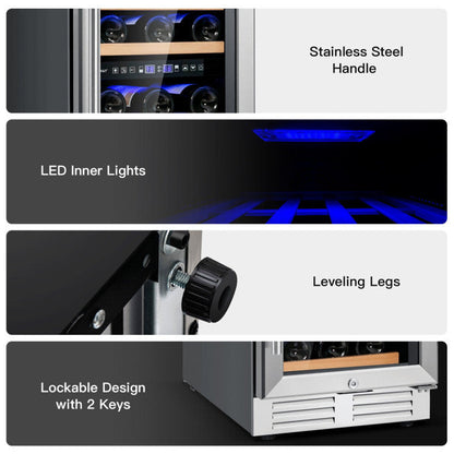 Dual-Zone 30-Bottle Wine Cooler | Compressor Cooling | Touchscreen Controls